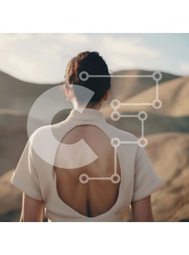 Intra Συλλεκτικό Ξύλινο Παζλ Plywood  4mm - Γυναίκα στην έρημο με λευκό φόρεμα και μικρούς λόφους Σε Ξύλινο Κουτί - Διαστάσεις: 10x10 cm – 25 κομμάτια