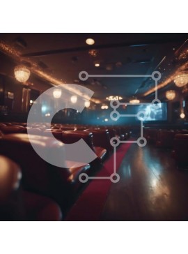 Intra Συλλεκτικό Ξύλινο Παζλ Plywood  4mm - Άδειο θέατρο με κόκκινες καρέκλες και οθόνη Σε Ξύλινο Κουτί - Διαστάσεις Puzzle: 10x10 cm – 25 κομμάτια