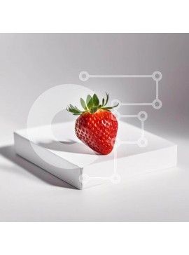 Σετ των 2 Intra Συλλεκτικό Ξύλινο Παζλ Plywood  4mm - Ενιαία φρέσκια φράουλα σε άδειο λευκό κουτί Σε Ξύλινο Κουτί - Διαστάσεις: 10x10 cm – 25 κομμάτια