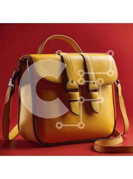 Σετ των 2 Intra Συλλεκτικό Ξύλινο Παζλ Plywood  4mm - Κίτρινη τσάντα σε πορτοκαλί φόντο Σε Ξύλινο Κουτί - Διαστάσεις: 10x10 cm – 25 κομμάτια