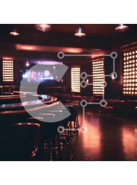 Intra Συλλεκτικό Ξύλινο Παζλ Plywood  4mm - Άδειο Dark Bar με καρέκλες και φώτα Σε Ξύλινο Κουτί - Διαστάσεις Puzzle: 10x10 cm – 25 κομμάτια