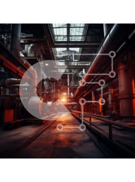 Intra Συλλεκτικό Ξύλινο Παζλ Plywood  4mm - Σκοτεινός βιομηχανικός χώρος με ανθρώπους και εξοπλισμό Σε Ξύλινο Κουτί - Διαστάσεις Puzzle: 10x10 cm – 25 κομμάτια