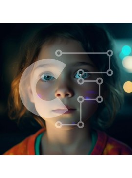 Intra Συλλεκτικό Ξύλινο Παζλ Plywood  4mm - Πορτρέτο ενός νεαρού κοριτσιού με φωτεινά μπλε μάτια Σε Ξύλινο Κουτί - Διαστάσεις Puzzle: 10x10 cm – 25 κομμάτια