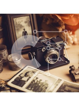 Intra Συλλεκτικό Ξύλινο Παζλ Plywood  4mm - Εκλεκτής ποιότητας σκηνή φωτογραφικών μηχανών και φωτογραφιών με πλαίσιο Σε Ξύλινο Κουτί - Διαστάσεις Puzzle: 10x10 cm – 25 κομμάτια