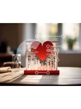 Intra Συλλεκτικό Ξύλινο Παζλ Plywood  4mm - Χάρτινο κόψιμο σε σχήμα καρδιάς σε ξύλινο τραπέζι Σε Ξύλινο Κουτί - Διαστάσεις Puzzle: 10x10 cm – 25 κομμάτια