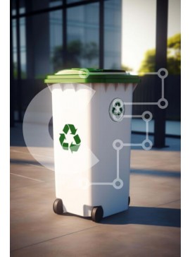 Intra Συλλεκτικό Ξύλινο Παζλ Plywood  4mm - Λευκός κάδος απορριμμάτων σε εσωτερικό χώρο με κάδους ανακύκλωσης Σε Ξύλινο Κουτί - Διαστάσεις Puzzle: 10x10 cm – 25 κομμάτια