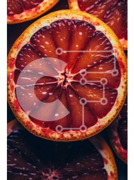 Σετ των 2 Intra Συλλεκτικό Ξύλινο Παζλ Plywood  4mm - Κοντινό πλάνο φρέσκων γκρέιπφρουτ και πορτοκαλιών Σε Ξύλινο Κουτί - Διαστάσεις: 10x10 cm – 25 κομμάτια