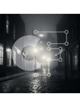 Intra Συλλεκτικό Ξύλινο Παζλ Plywood  4mm - Πρόσωπο που περπατά στο κενό ομιχλώδες σοκάκι Σε Ξύλινο Κουτί - Διαστάσεις Puzzle: 10x10 cm – 25 κομμάτια