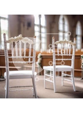 Intra Συλλεκτικό Ξύλινο Παζλ Plywood  4mm - Στολισμένες λευκές καρέκλες για την τελετή του γάμου στην εκκλησία Σε Ξύλινο Κουτί - Διαστάσεις Puzzle: 10x10 cm – 25 κομμάτια