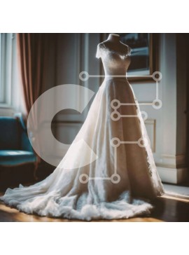 Σετ των 2 Intra Συλλεκτικό Ξύλινο Παζλ Plywood  4mm - Κομψό λευκό νυφικό Σε Ξύλινο Κουτί - Διαστάσεις: 10x10 cm – 25 κομμάτια