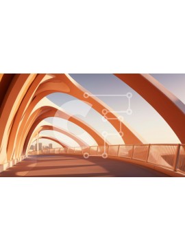 Intra Συλλεκτικό Ξύλινο Παζλ Plywood  4mm - Πεζογέφυρα και άνθρωποι που περπατούν Σε Ξύλινο Κουτί - Διαστάσεις Puzzle: 10x10 cm – 25 κομμάτια