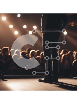 Intra Συλλεκτικό Ξύλινο Παζλ Plywood  4mm - Άνθρωπος στη σκηνή με προβολείς Σε Ξύλινο Κουτί - Διαστάσεις Puzzle: 10x10 cm – 25 κομμάτια