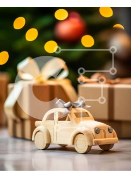 Intra Συλλεκτικό Ξύλινο Παζλ Plywood  4mm - Ξύλινο αυτοκίνητο παιχνίδι δίπλα σε δώρα και δώρα Χριστουγέννων Σε Ξύλινο Κουτί - Διαστάσεις Puzzle: 10x10 cm – 25 κομμάτια
