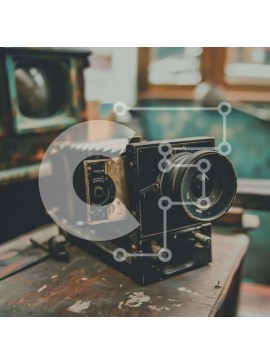 Intra Συλλεκτικό Ξύλινο Παζλ Plywood  4mm - Vintage κάμερα σε ξύλινο τραπέζι Σε Ξύλινο Κουτί - Διαστάσεις Puzzle: 10x10 cm – 25 κομμάτια