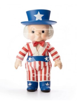 Intra Συλλεκτικό Ξύλινο Παζλ Plywood  4mm - Φιγούρα παιχνιδιού με πατριωτική ενδυμασία 4ης Ιουλίου Σε Ξύλινο Κουτί - Διαστάσεις Puzzle: 10x10 cm – 25 κομμάτια