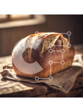 Σετ των 2 Intra Συλλεκτικό Ξύλινο Παζλ Plywood  4mm - Φρεσκοψημένο ψωμί σε ξύλινο τραπέζι Σε Ξύλινο Κουτί - Διαστάσεις: 10x10 cm – 25 κομμάτια