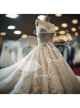 Σετ των 2 Intra Συλλεκτικό Ξύλινο Παζλ Plywood  4mm - Λευκό νυφικό που εμφανίζεται σε εσωτερικό εκθεσιακό χώρο Σε Ξύλινο Κουτί - Διαστάσεις: 10x10 cm – 25 κομμάτια