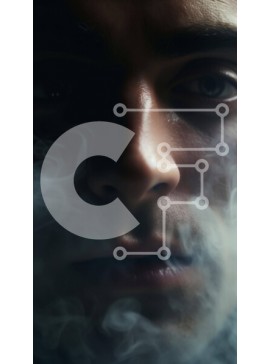 Intra Συλλεκτικό Ξύλινο Παζλ Plywood  4mm - Άνδρας που αναπνέει καπνό Σε Ξύλινο Κουτί - Διαστάσεις Puzzle: 10x10 cm – 25 κομμάτια