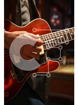 Intra Συλλεκτικό Ξύλινο Παζλ Plywood  4mm - Άτομο που παίζει ηλεκτρική κιθάρα Σε Ξύλινο Κουτί - Διαστάσεις Puzzle: 10x10 cm – 25 κομμάτια