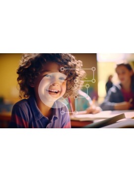 Intra Συλλεκτικό Ξύλινο Παζλ Plywood  4mm - Νεαρό αγόρι που χαμογελά στο γραφείο Σε Ξύλινο Κουτί - Διαστάσεις Puzzle: 10x10 cm – 25 κομμάτια