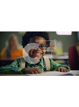 Intra Συλλεκτικό Ξύλινο Παζλ Plywood  4mm - Νεαρό αγόρι που γράφει στο γραφείο Σε Ξύλινο Κουτί - Διαστάσεις Puzzle: 10x10 cm – 25 κομμάτια