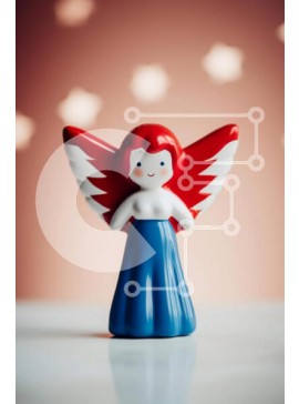 Intra Συλλεκτικό Ξύλινο Παζλ Plywood  4mm - Πολύχρωμο ειδώλιο αγγέλου με αστέρια Σε Ξύλινο Κουτί - Διαστάσεις Puzzle: 10x10 cm – 25 κομμάτια