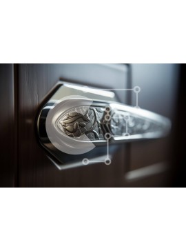 Intra Συλλεκτικό Ξύλινο Παζλ Plywood  4mm - Κοντινό πλάνο διακοσμητικό μεταλλικό χερούλι πόρτας με floral σχέδια Σε Ξύλινο Κουτί - Διαστάσεις Puzzle: 10x10 cm – 25 κομμάτια