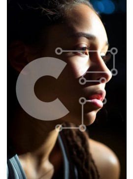 Intra Συλλεκτικό Ξύλινο Παζλ Plywood  4mm - Νεαρή γυναίκα με Dreadlocks που κοιτάζουν στην απόσταση Σε Ξύλινο Κουτί - Διαστάσεις Puzzle: 10x10 cm – 25 κομμάτια