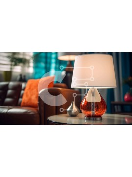 Intra Συλλεκτικό Ξύλινο Παζλ Plywood  4mm - Άνετο σαλόνι με πορτοκαλί φωτιστικό και καφέ δερμάτινο καναπέ Σε Ξύλινο Κουτί - Διαστάσεις Puzzle: 10x10 cm – 25 κομμάτια