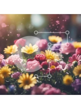 Intra Συλλεκτικό Ξύλινο Παζλ Plywood  4mm - Ζωντανό μπουκέτο λουλουδιών στον αέρα Σε Ξύλινο Κουτί - Διαστάσεις: 10x10 cm – 25 κομμάτια