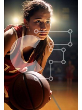 Intra Συλλεκτικό Ξύλινο Παζλ Plywood  4mm - Νεαρή αθλήτρια μπάσκετ Σε Ξύλινο Κουτί - Διαστάσεις Puzzle: 10x10 cm – 25 κομμάτια