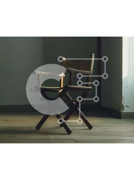 Intra Συλλεκτικό Ξύλινο Παζλ Plywood  4mm - Άδεια ξύλινη καρέκλα σκηνοθέτη στο δωμάτιο Σε Ξύλινο Κουτί - Διαστάσεις Puzzle: 10x10 cm – 25 κομμάτια