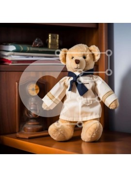 Intra Συλλεκτικό Ξύλινο Παζλ Plywood  4mm - Teddy Bear Sailor σε ξύλινο ράφι Σε Ξύλινο Κουτί - Διαστάσεις: 10x10 cm – 25 κομμάτια