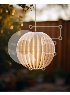 Intra Συλλεκτικό Ξύλινο Παζλ Plywood  4mm - Λευκή μπάλα που κρέμεται από το ταβάνι Σε Ξύλινο Κουτί - Διαστάσεις Puzzle: 10x10 cm – 25 κομμάτια