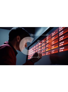 Intra Συλλεκτικό Ξύλινο Παζλ Plywood  4mm - Άνθρωπος μπροστά από την ηλεκτρονική οθόνη απεικόνισης Σε Ξύλινο Κουτί - Διαστάσεις Puzzle: 10x10 cm – 25 κομμάτια