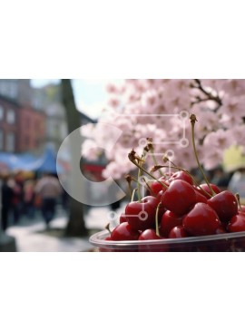 Σετ των 2 Intra Συλλεκτικό Ξύλινο Παζλ Plywood  4mm - Καθαρό μπολ με κεράσια με ανθρώπους Σε Ξύλινο Κουτί - Διαστάσεις: 10x10 cm – 25 κομμάτια