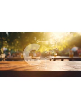 Σετ των 2 Intra Συλλεκτικό Ξύλινο Παζλ Plywood  4mm - Τραπεζαρία εξωτερικού χώρου με ξύλινο τραπέζι και ποτήρια μπύρας Σε Ξύλινο Κουτί - Διαστάσεις: 10x10 cm – 25 κομμάτια