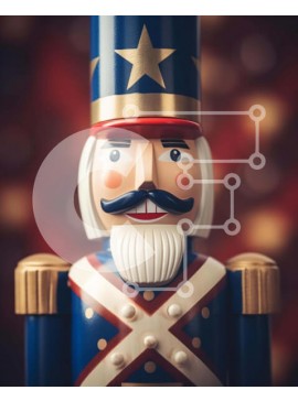 Intra Συλλεκτικό Ξύλινο Παζλ Plywood  4mm - Πατριωτικός Ξύλινος Καρυοθραύστης σε κόκκινο, λευκό και μπλε Σε Ξύλινο Κουτί - Διαστάσεις Puzzle: 10x10 cm – 25 κομμάτια