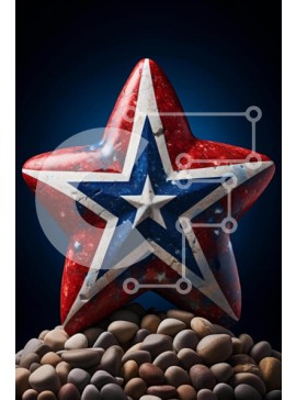 Intra Συλλεκτικό Ξύλινο Παζλ Plywood  4mm - Πατριωτικό ροκ σε σχήμα αστεριού Σε Ξύλινο Κουτί - Διαστάσεις Puzzle: 10x10 cm – 25 κομμάτια