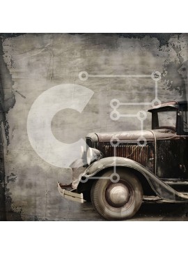 Intra Συλλεκτικό Ξύλινο Παζλ Plywood  4mm - Εκλεκτής ποιότητας αυτοκίνητο σε γκρίνι φόντο Σε Ξύλινο Κουτί - Διαστάσεις Puzzle: 10x10 cm – 25 κομμάτια