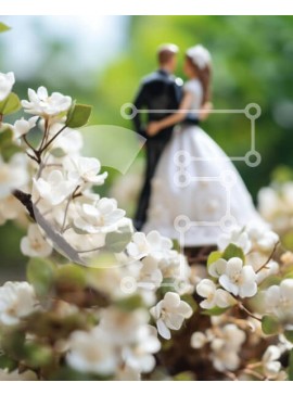 Intra Συλλεκτικό Ξύλινο Παζλ Plywood  4mm - Παιχνίδι ζευγάρι στα λευκά λουλούδια Σε Ξύλινο Κουτί - Διαστάσεις Puzzle: 10x10 cm – 25 κομμάτια