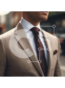 Intra Συλλεκτικό Ξύλινο Παζλ Plywood  4mm - Άνδρας με μαύρισμα στολή και γραβάτα με πουά στο δρόμο Σε Ξύλινο Κουτί - Διαστάσεις Puzzle: 10x10 cm – 25 κομμάτια