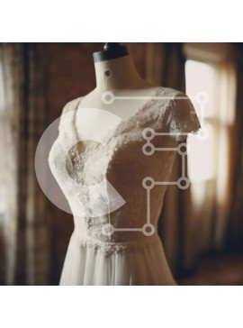 Σετ των 2 Intra Συλλεκτικό Ξύλινο Παζλ Plywood  4mm - Κομψό λευκό φόρεμα σε μανεκέν Σε Ξύλινο Κουτί - Διαστάσεις: 10x10 cm – 25 κομμάτια