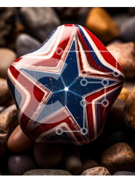 Intra Συλλεκτικό Ξύλινο Παζλ Plywood  4mm - Πατριωτική ροκ διακόσμηση σε σχήμα αστεριού Σε Ξύλινο Κουτί - Διαστάσεις Puzzle: 10x10 cm – 25 κομμάτια