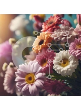 Intra Συλλεκτικό Ξύλινο Παζλ Plywood  4mm - Πολύχρωμο μπουκέτο λουλουδιών σε βάζο Σε Ξύλινο Κουτί - Διαστάσεις: 10x10 cm – 25 κομμάτια