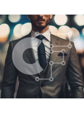 Intra Συλλεκτικό Ξύλινο Παζλ Plywood  4mm - Άνδρας με κομψό κοστούμι και γραβάτα Σε Ξύλινο Κουτί - Διαστάσεις Puzzle: 10x10 cm – 25 κομμάτια