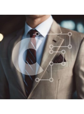 Σετ των 2 Intra Συλλεκτικό Ξύλινο Παζλ Plywood  4mm - Κομψός άνδρας με μαύρισμα στολή και κόκκινη γραβάτα Σε Ξύλινο Κουτί - Διαστάσεις: 10x10 cm – 25 κομμάτια