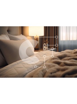 Intra Συλλεκτικό Ξύλινο Παζλ Plywood  4mm - Άνετο υπνοδωμάτιο με λευκά και μπεζ κλινοσκεπάσματα και φωτιστικό Σε Ξύλινο Κουτί - Διαστάσεις Puzzle: 10x10 cm – 25 κομμάτια