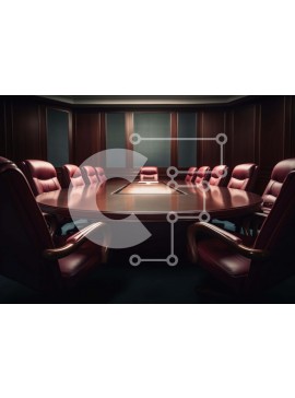 Intra Συλλεκτικό Ξύλινο Παζλ Plywood  4mm - Ευρύχωρη αίθουσα συνεδριάσεων με ξύλινο τραπέζι και κόκκινες καρέκλες Σε Ξύλινο Κουτί - Διαστάσεις Puzzle: 10x10 cm – 25 κομμάτια