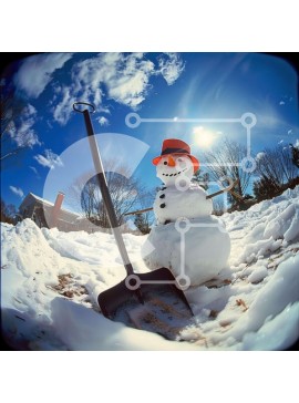 Intra Συλλεκτικό Ξύλινο Παζλ Plywood  4mm - Χιονάνθρωπος στη Χώρα των Θαυμάτων του Χειμώνα Σε Ξύλινο Κουτί - Διαστάσεις Puzzle: 10x10 cm – 25 κομμάτια